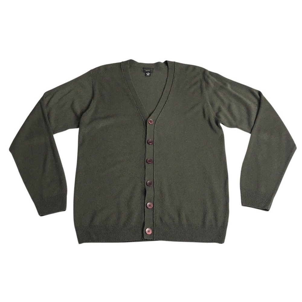 Vintage 90s Reunion Cardigan Sweater Mens Medium Green Grunge Academia‎ Preppy